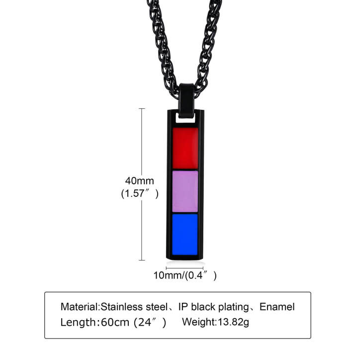 Wholesale Stainless Steel Rainbow Pendant Necklace