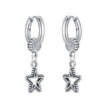 Wholesale Stainless Steel Star Hoop Earrings