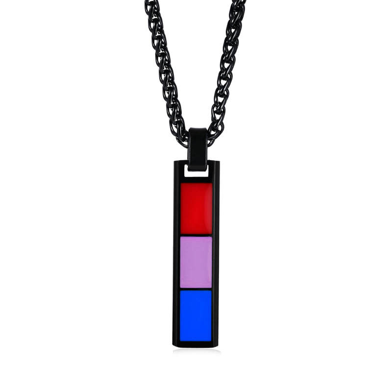 Wholesale Stainless Steel Rainbow Pendant Necklace