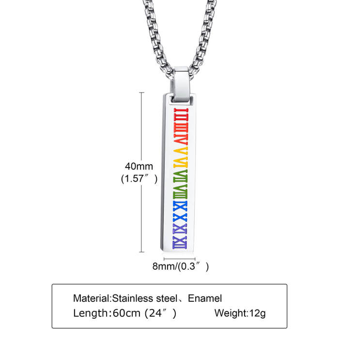 Wholesale Stainless Steel Roman Numeral Necklace