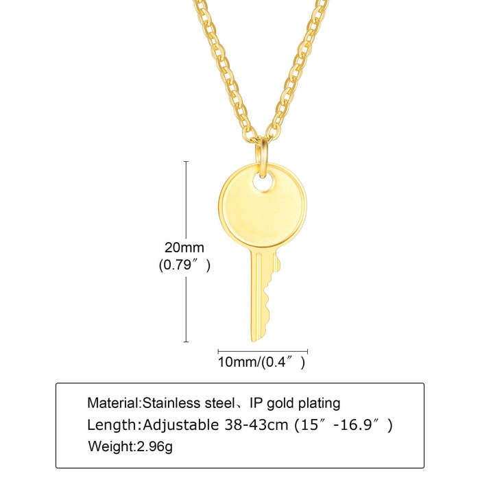 Wholesale Stainless Steel Key Pendant Necklace