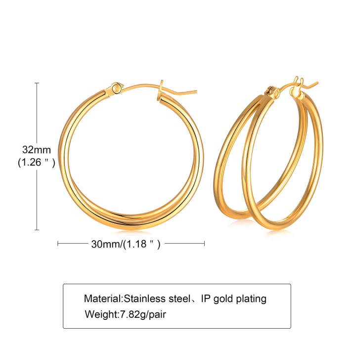 Wholesale Stainless Steel Chunky Hoop Earrings