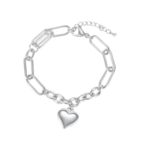 Wholesale Heart Charm Bracelet  Stainless Steel