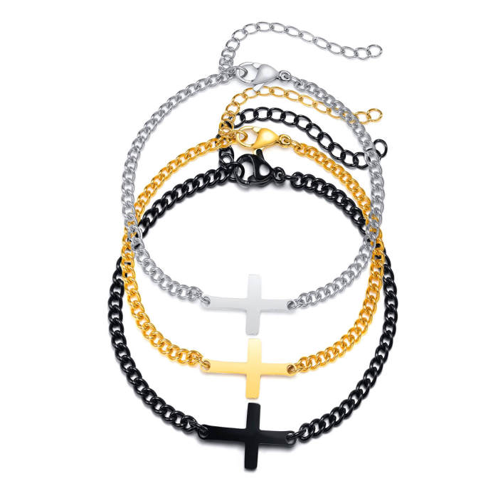 Wholesale Stainless Steel Cross Bracelet Womens