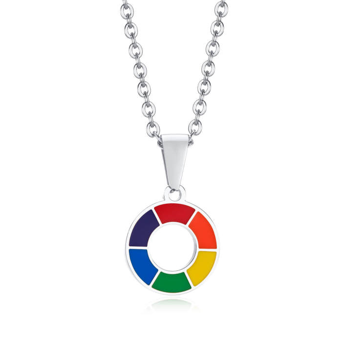 Wholesale Stainless Steel Rainbow Necklace
