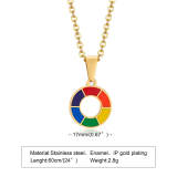 Wholesale Stainless Steel Rainbow Necklace
