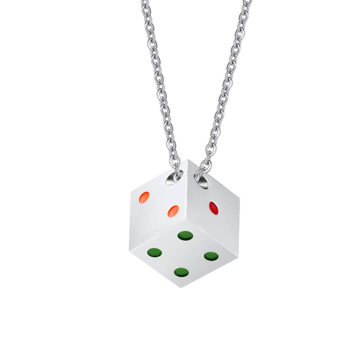 Wholesale Stainless Steel Dice With Rainbow Dots