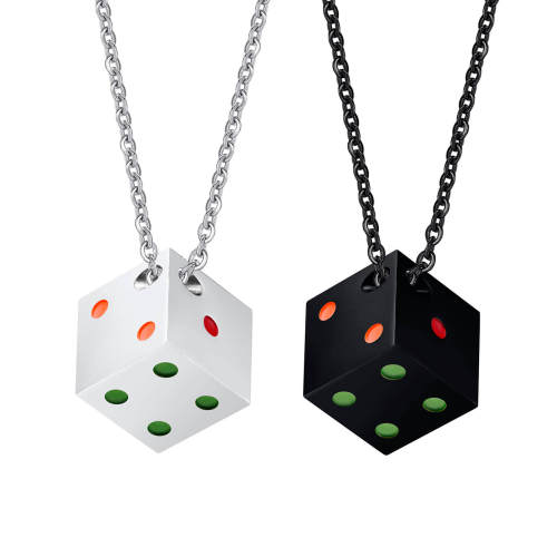 Wholesale Stainless Steel Dice With Rainbow Dots