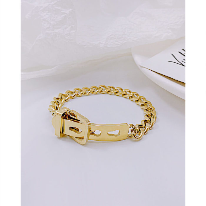 Wholesale Stainless Steel Chain Bracelet with Buckle