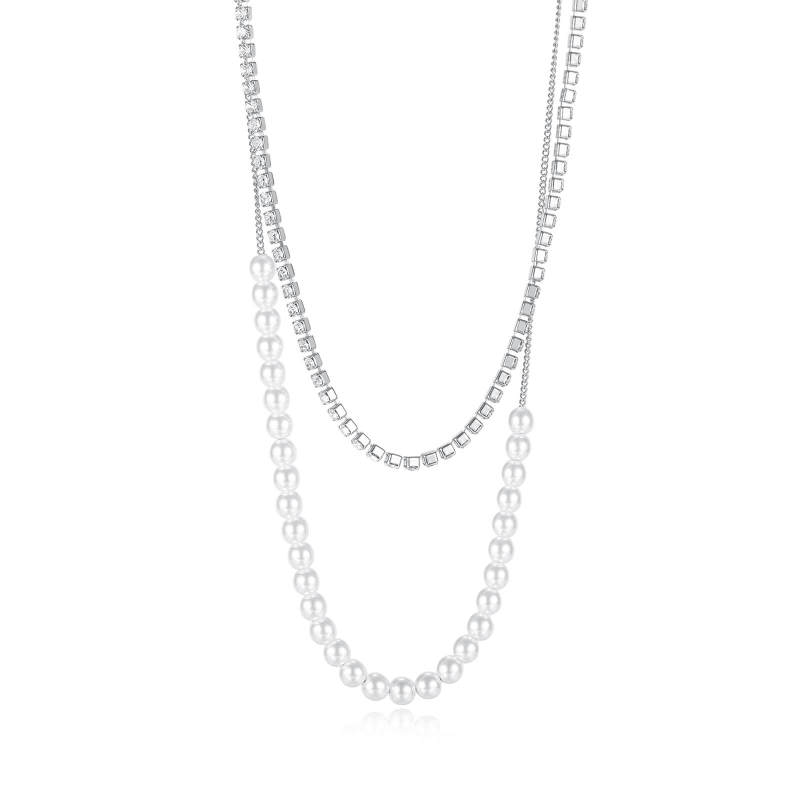 Wholesale Stainless Steel CZ Necklace and Pearl Necklace