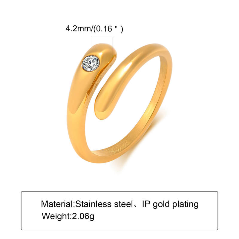 Wholesale Stainless Steel Women Ring with CZ