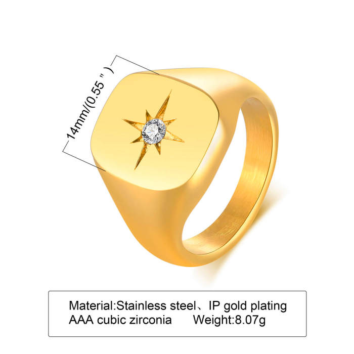 Wholesale Stainless Steel Ring Eight-star