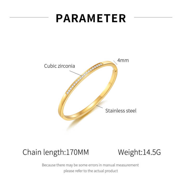 Wholesale Stainless Steel Women Bangle with CZ