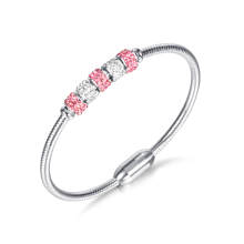 Wholesale Stainless Steel Bangle with CZ Beads