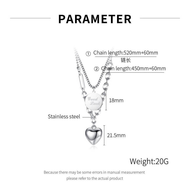Wholesale Stainless Steel Women Double Layer Necklace