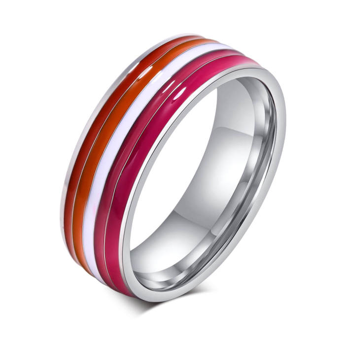 Wholesale Stainless Steel Enamel Band Ring