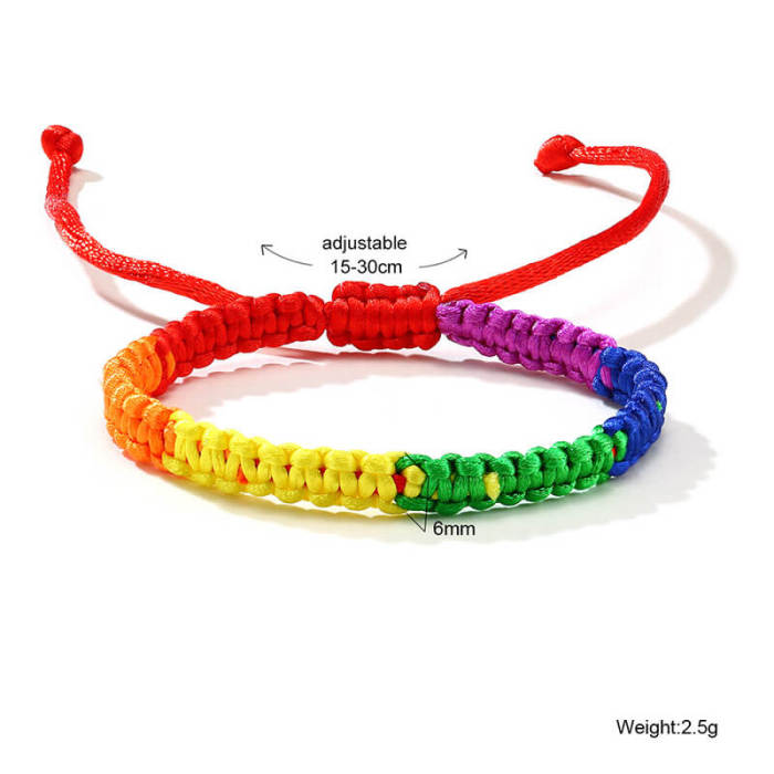 Wholesale Handmande Rope Rainbow Bracelet