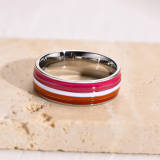 Wholesale Stainless Steel Enamel Band Ring