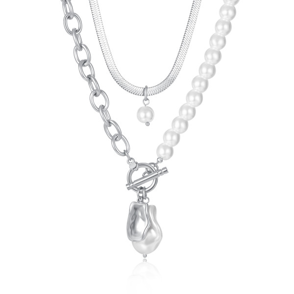 Wholesale Stainless Steel Chain and Pearl Necklace