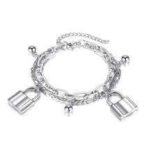 Wholesale Stainless Steel Bracelet with Lock Charms