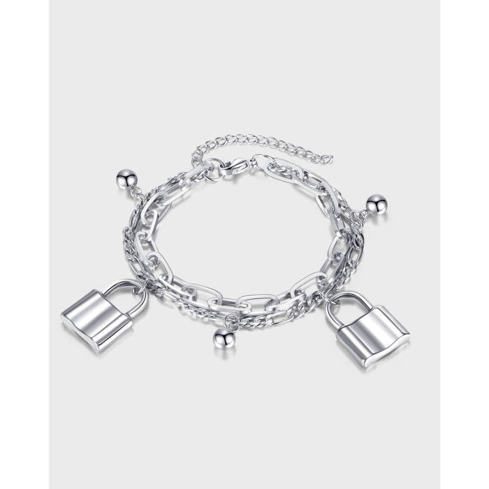 Wholesale Stainless Steel Bracelet with Lock Charms