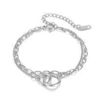 Wholesale Stainless Steel Women Double Chain Bracelet