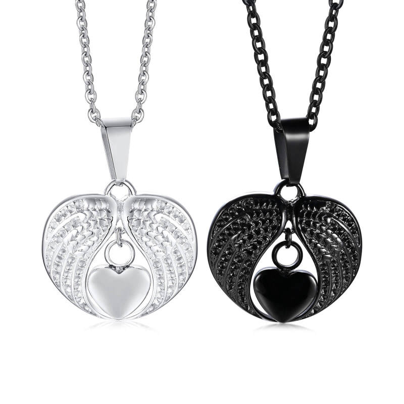 Wholesale Stainless Steel Wing and Heart Pendant