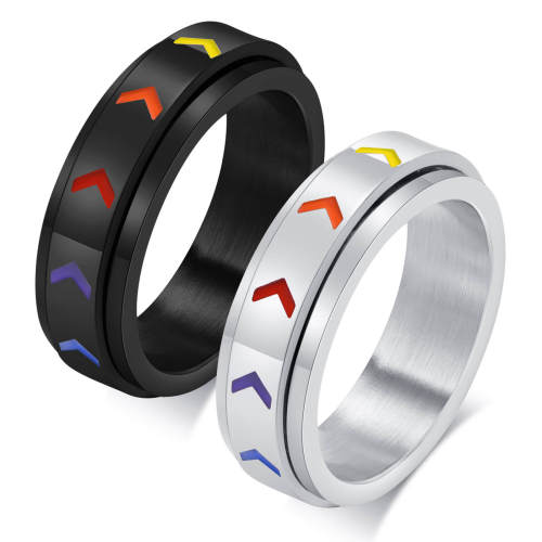 Wholesale Stainless Steel Rainbow Spinner Ring