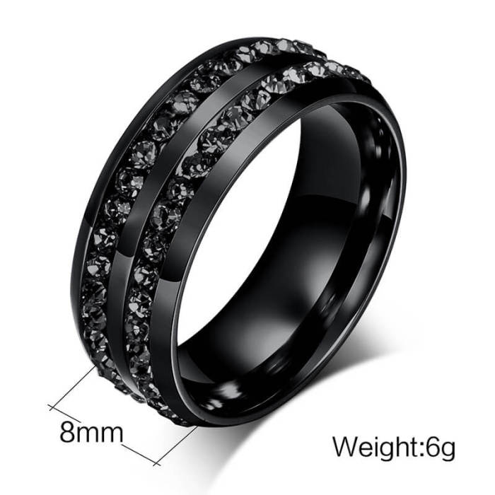 Wholesale Stainless Steel Black Couple Wedding Rings