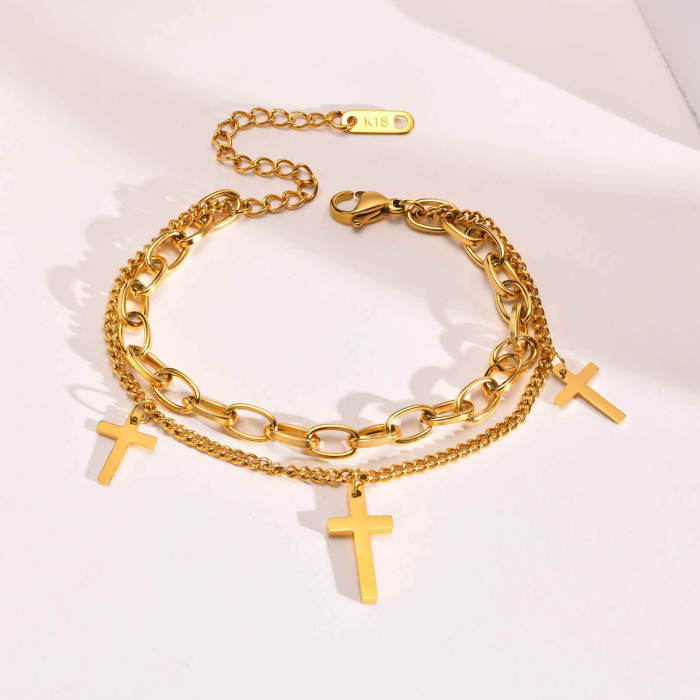 Wholesale Stainless Steel Bracelet with Cross