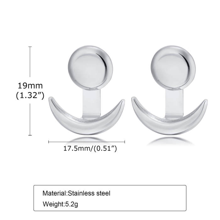 Wholesale Stainless Steel Moon Earring