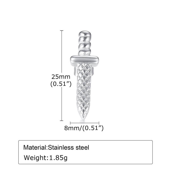 Wholesale Stainless Steel Dagger Stud Earrings