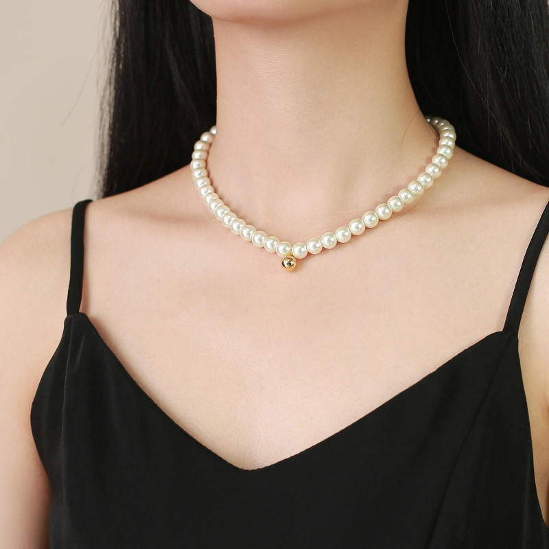Wholesale Pearl Necklace with Copper Charm