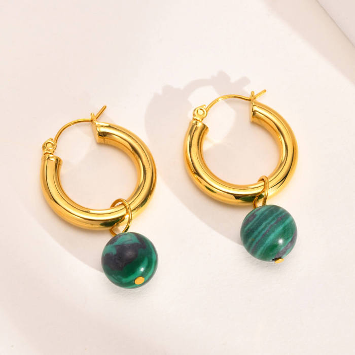 Wholesale Stainless Steel Earring with Turquoise
