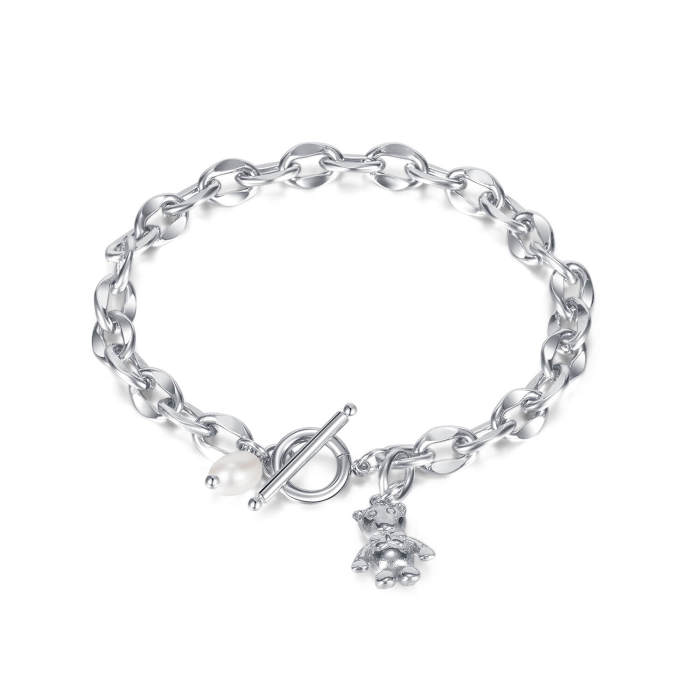 Wholesale Stainless Steel Chain Bracelet with Bear