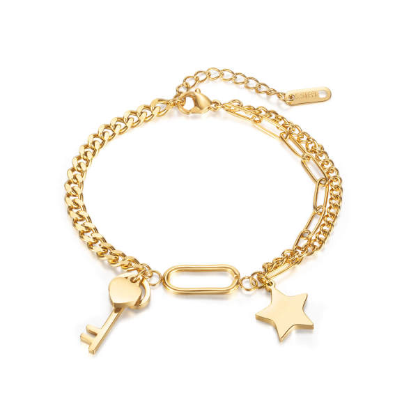 Wholesale Stainless Steel Bracelet with Key and Star