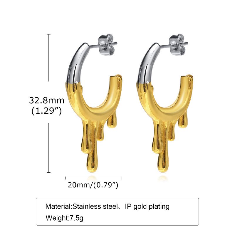 Wholesale Stainless Steel Water Drop Earrings