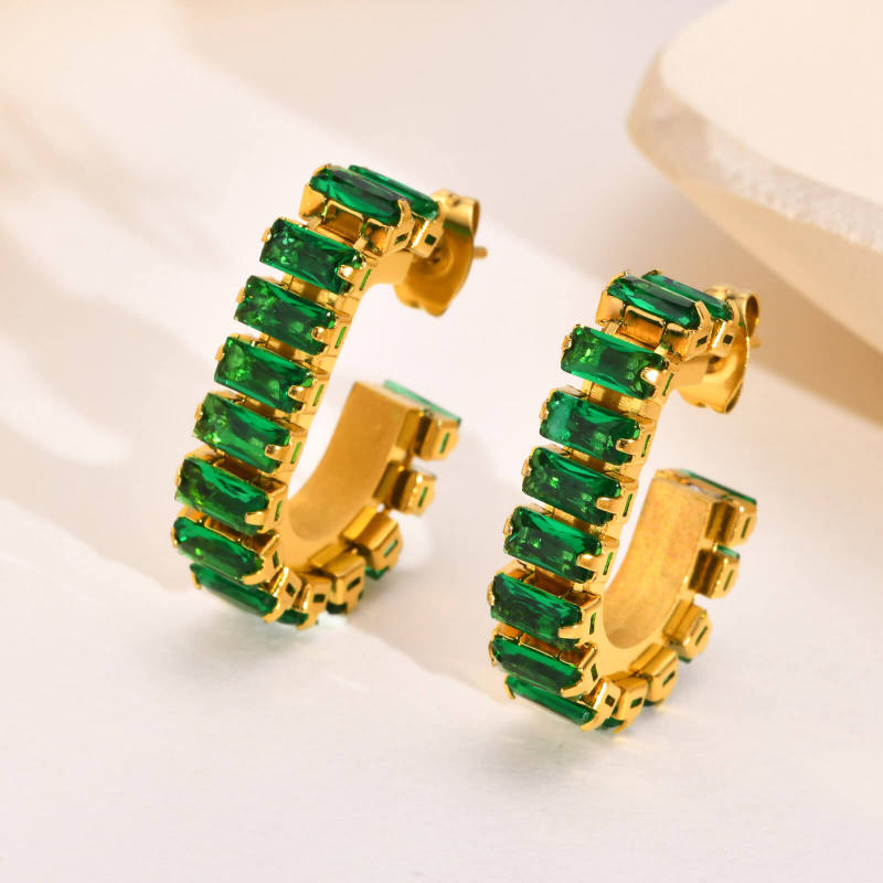 Wholesale Stainless Steel AAA Grade CZ Earring