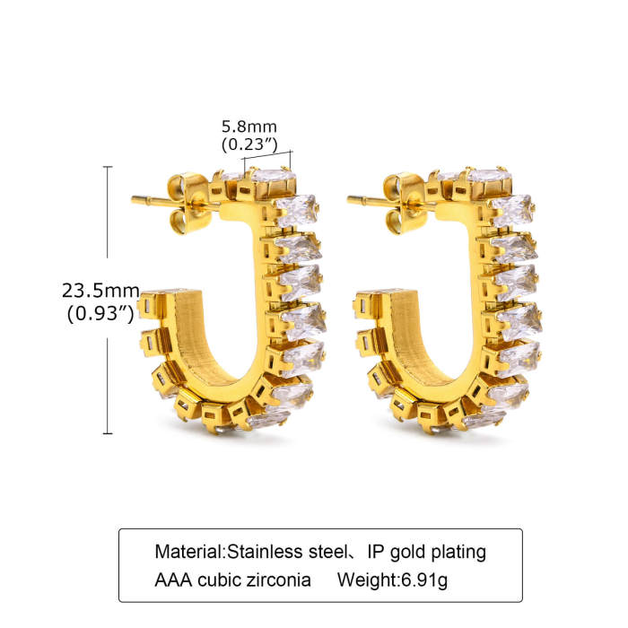 Wholesale Stainless Steel AAA Grade CZ Earring