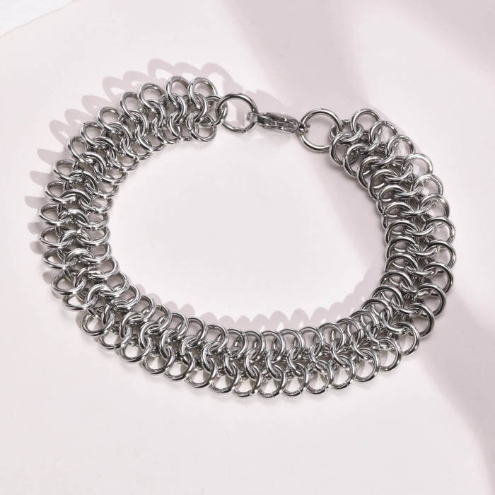 Stainless Steel Circle 8 Chain Bracelet