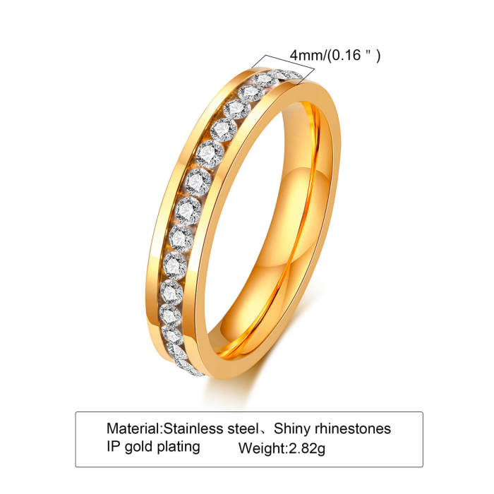 Stainless Steel Womens Rose Gold Wedding Ring