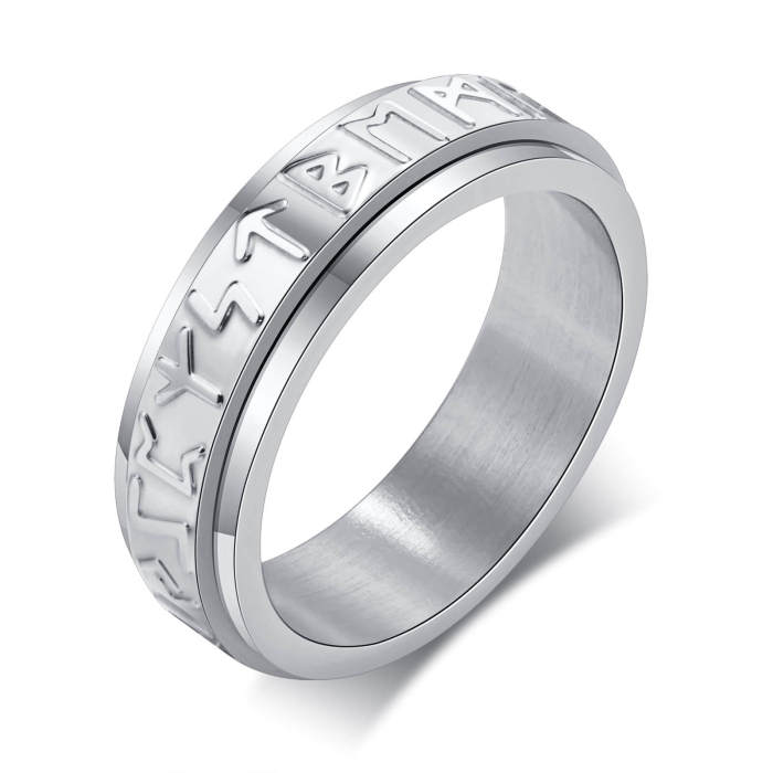 Wholesale Stainless Steel Viking Lune Rune Ring