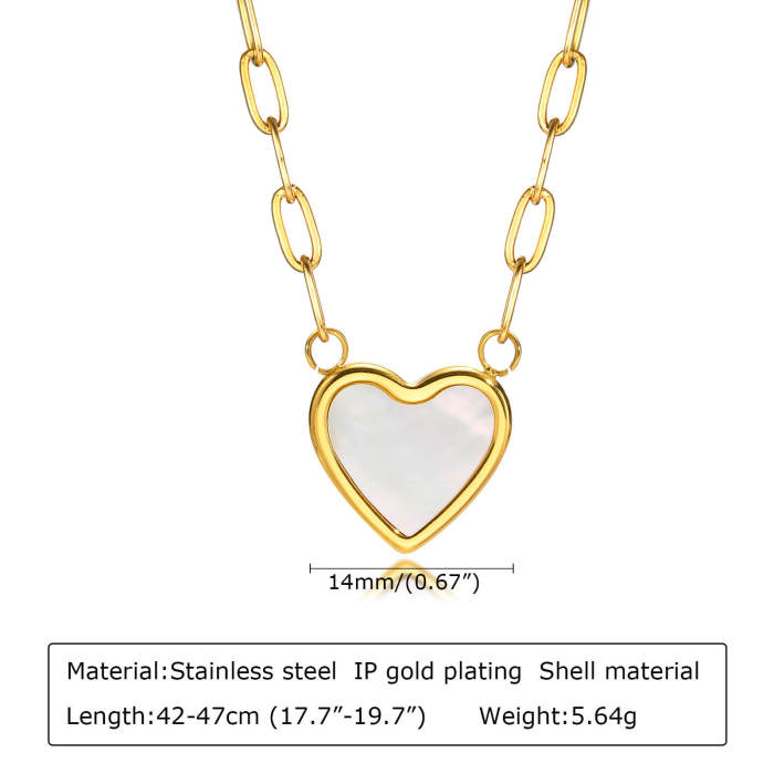 Wholesal Stainless Steel Heart with Pearl Necklace
