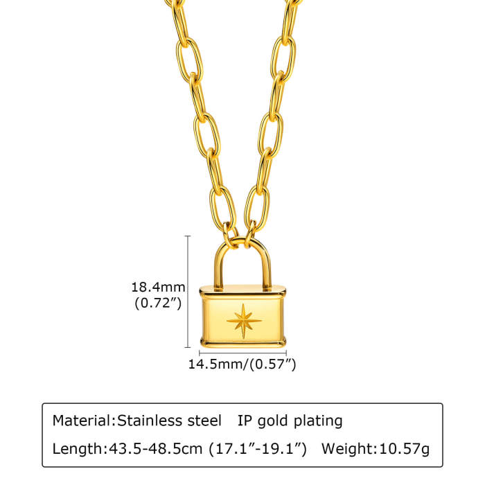 Wholesale Stainless Steel Lock Chain Necklace