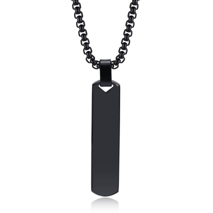 Wholesale Stainless Steel Mens Vertical Bar Necklace