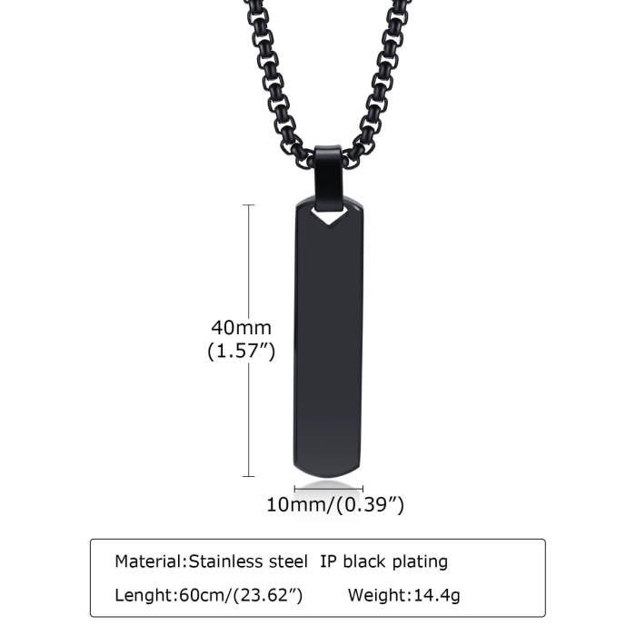 Wholesale Stainless Steel Mens Vertical Bar Necklace