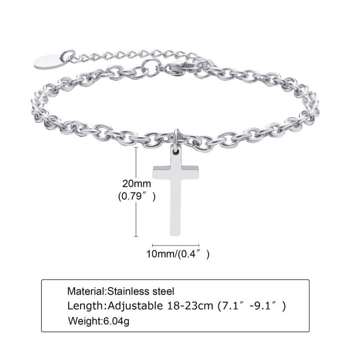 Wholesale Stainless Steel Chain Bracelet with Cross