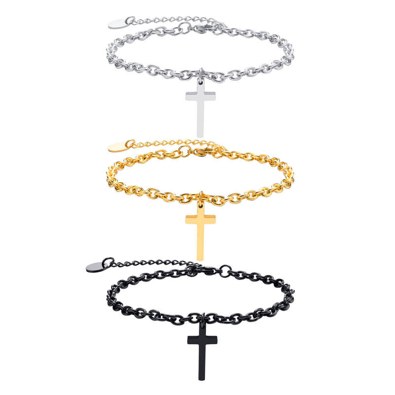 Wholesale Stainless Steel Chain Bracelet with Cross