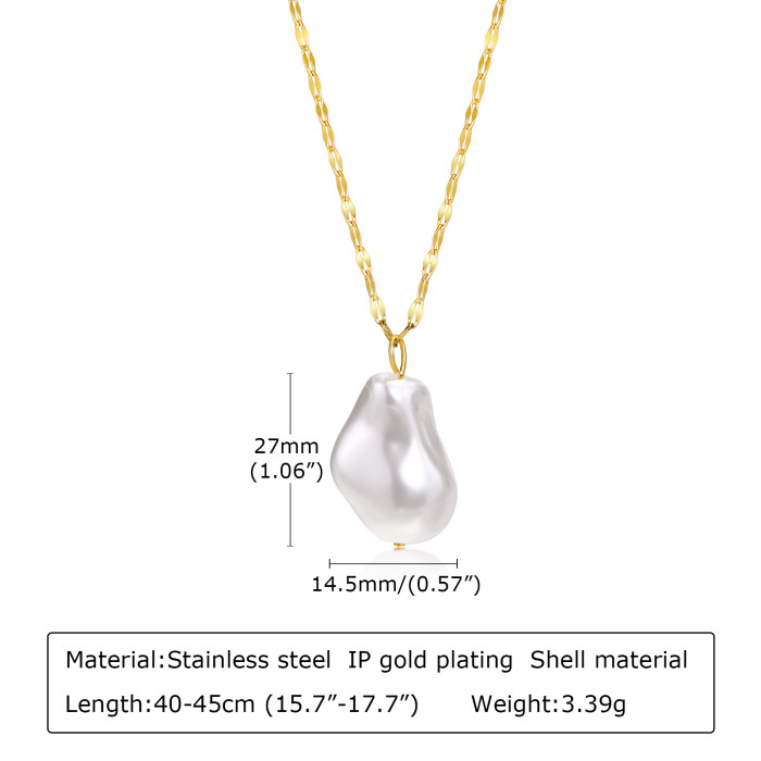 Wholesale Steel Baroque Pearl Pendant Necklace