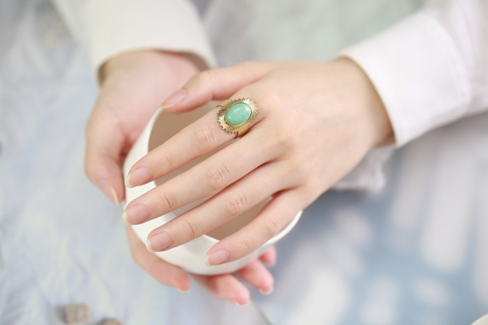 Wholesale Stainless Steel Turquoise Open Ring